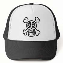 skull and crossbones trucker hat