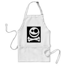 Skull and Crossbones. White and Black. Apron