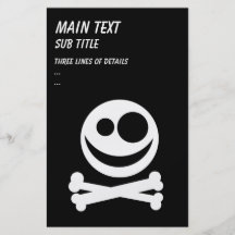 Skull and Crossbones. White and Black. Full Color Flyer