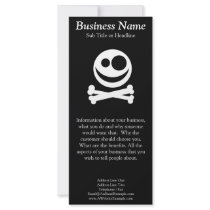 Skull and Crossbones. White and Black. Custom Rack Card