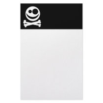 Skull and Crossbones. White and Black. Custom Stationery