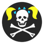 Skull and Crossbones With Pigtails stickers