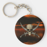 Skull and Crossed Swords w/Red Sky Background 1 Key Chain