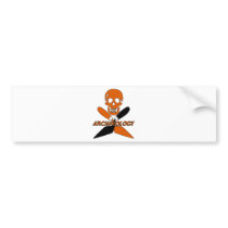Skull and Crossed Trowels Archaeology Bumper Stickers