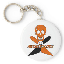 Skull and Crossed Trowels Archaeology Keychains