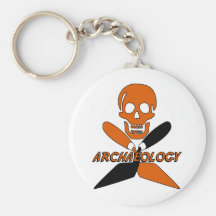 Skull and Crossed Trowels Archaeology Keychains
