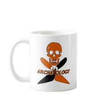 Skull and Crossed Trowels Archaeology Coffee Mugs