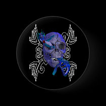 Skull and Dragon Tattoo Button buttons
