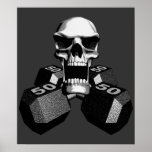 Skull and Dumbbells Poster