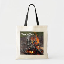 Skull and Fire Tote Bag