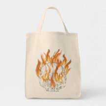 Skull and Fire Tote Bag