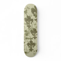Skull and Fleur di Lis Skatebooard Skateboard