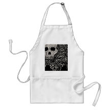 Skull and Flora Etching Aprons