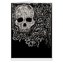 Skull and Flora Etching Greeting Cards