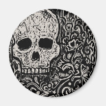 Skull and Flora Etching Magnets