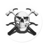 Skull and Hammers Stickers