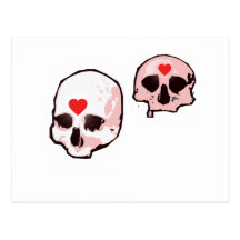 Skull and Hearts Postcard