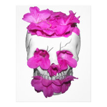 Skull and Pink Flowers Custom Letterhead