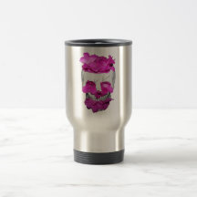 Skull and Pink Flowers Mug