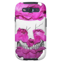 Skull and Pink Flowers Samsung Galaxy S3 Case