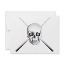 Skull and Pool Cues Invitation
