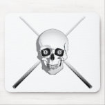Skull and Pool Cues mousepads