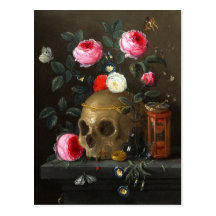 Skull and Roses Post Cards