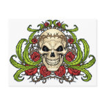 Skull and Roses with Crown Of Thorns by Al Rio postcards