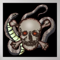Skull and Snakes Poster