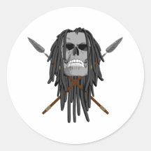 Skull and Spears Round Sticker