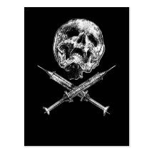 Skull and Syringes Postcards
