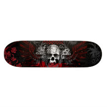 Skull and wings Grunge Skate Board Deck