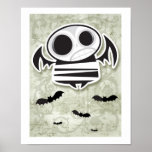 Skull bat print