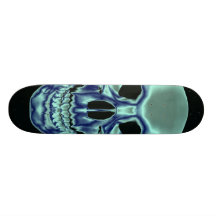 Skull blue and teal Skateboad Skate Board Deck