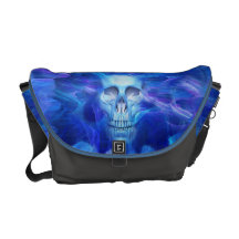 Skull blue flash Rickshaw Messenger Bag