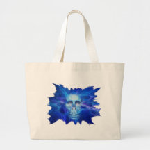 Skull blue flash tote bag