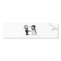 Skull Bridal Couple Bumper Stickers