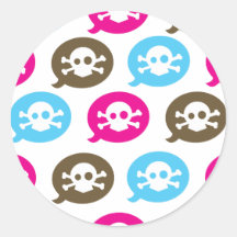 Skull Bubbles Round Stickers