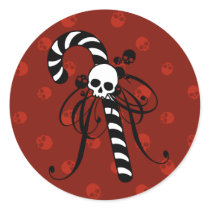 Skull Candy Cane Stickers