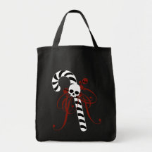 Skull Candy Cane Tote Bag