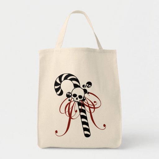 Skull Candy Cane Tote Bag