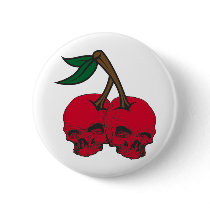 Skull Cherries Pinback Buttons