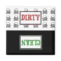Skull clean dirty dishwasher magnet magnets