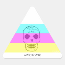 Skull Colour Splash Triangular Sticker