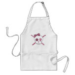 Skull & Crochet Hooks (Pink) Aprons
