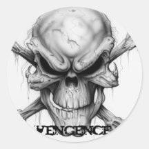 skull-cross-bones-evil, vengence round stickers