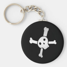 Skull Cross white Keychain