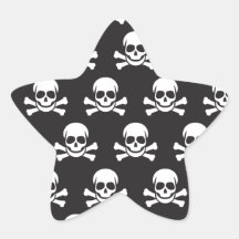Skull & Crossbones Star Stickers