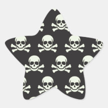 Skull & Crossbones Star Stickers