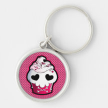 Skull Cupcake Keychain